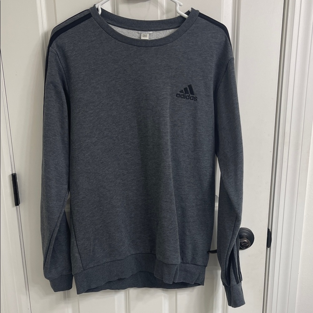Adidas Women's Gray Sweatshirt with Black Accents